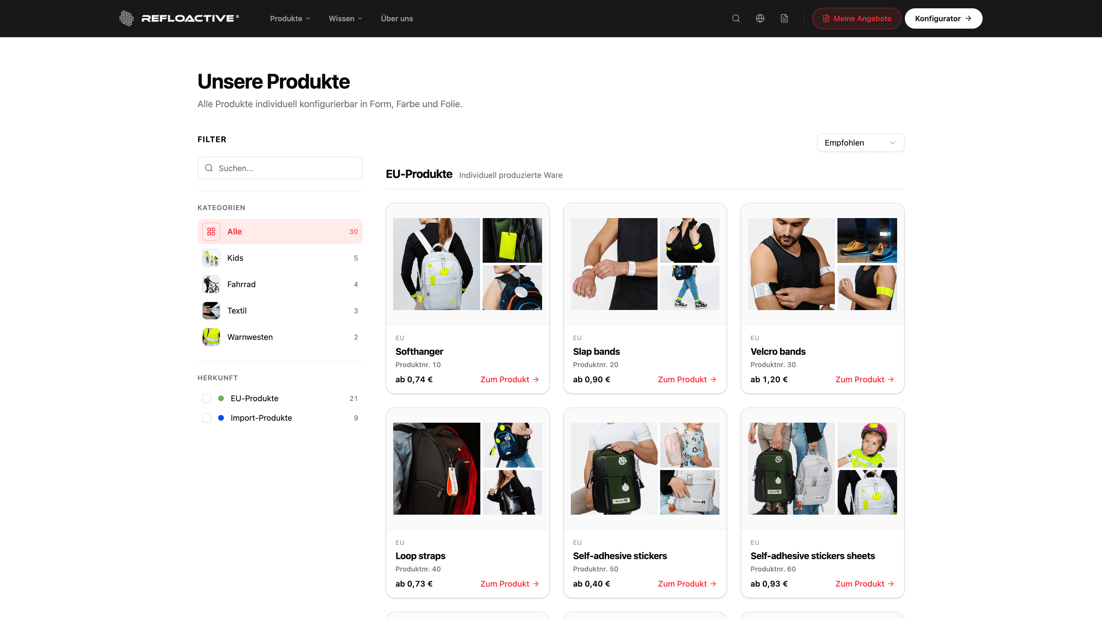 Product overview with net prices after login